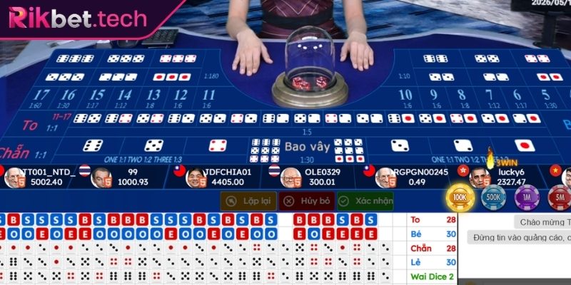 Hướng dẫn cách chơi xí ngầu Rikbet